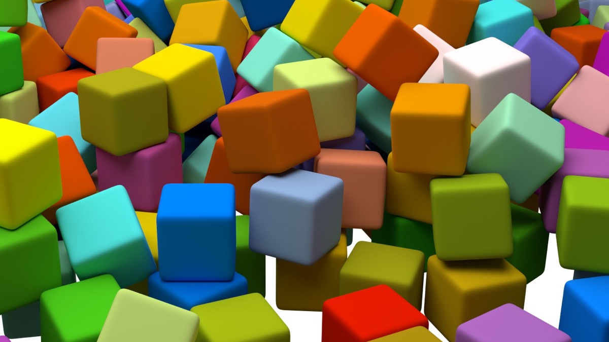 Set of color cubes